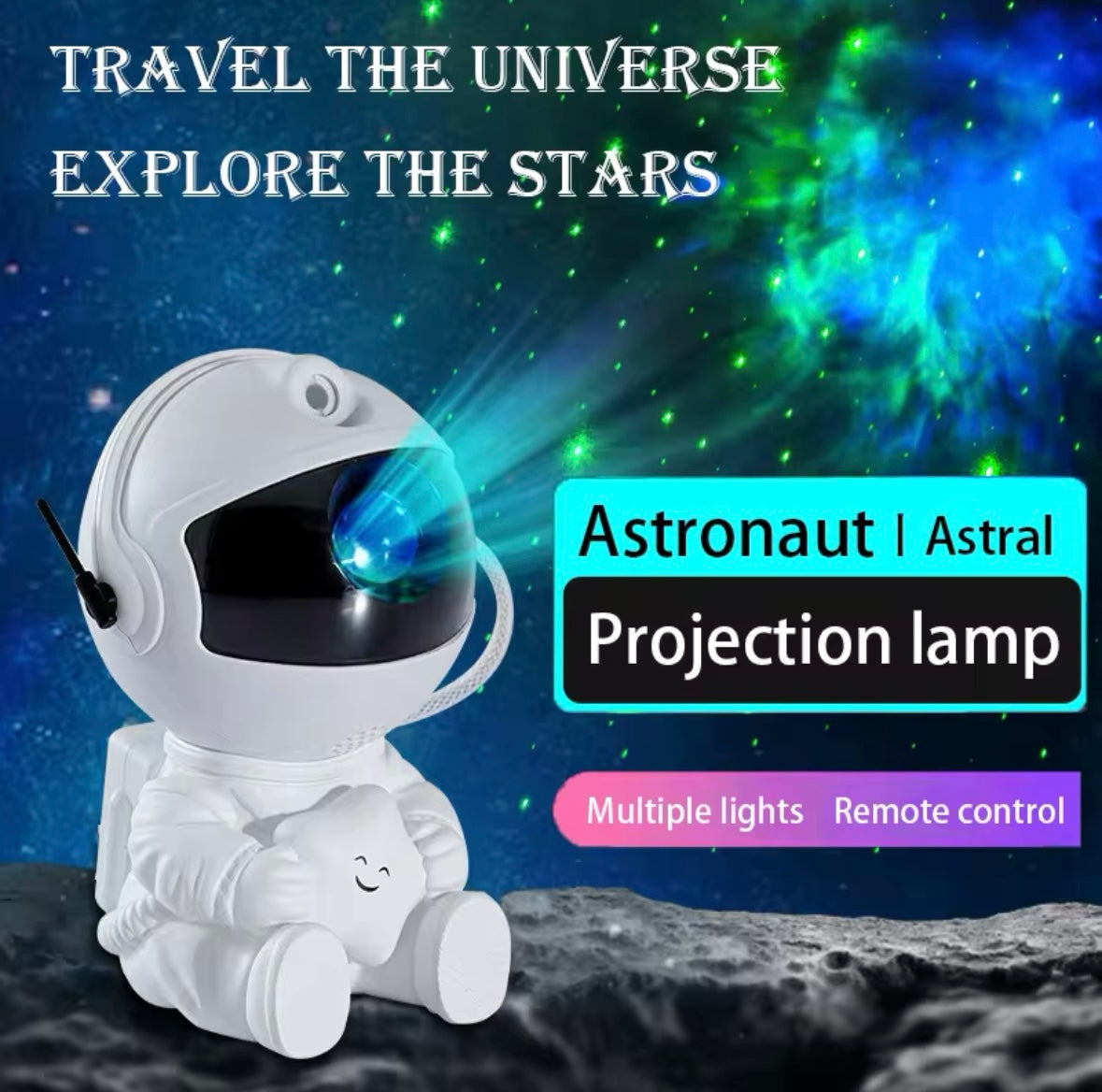 Space Astronaut Star Led Night Projector