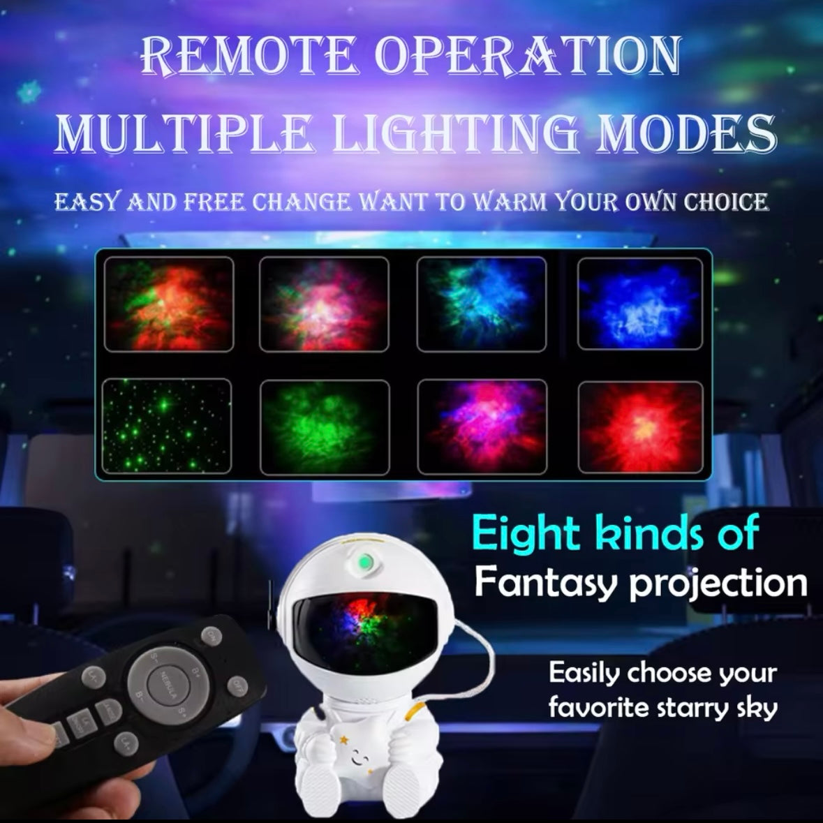 Space Astronaut Star Led Night Projector